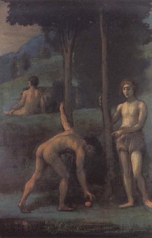 Hans von Maress Three Youths in an Orange Grove Spain oil painting art